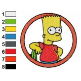 Logo Simpsons Bart Embroidery Design